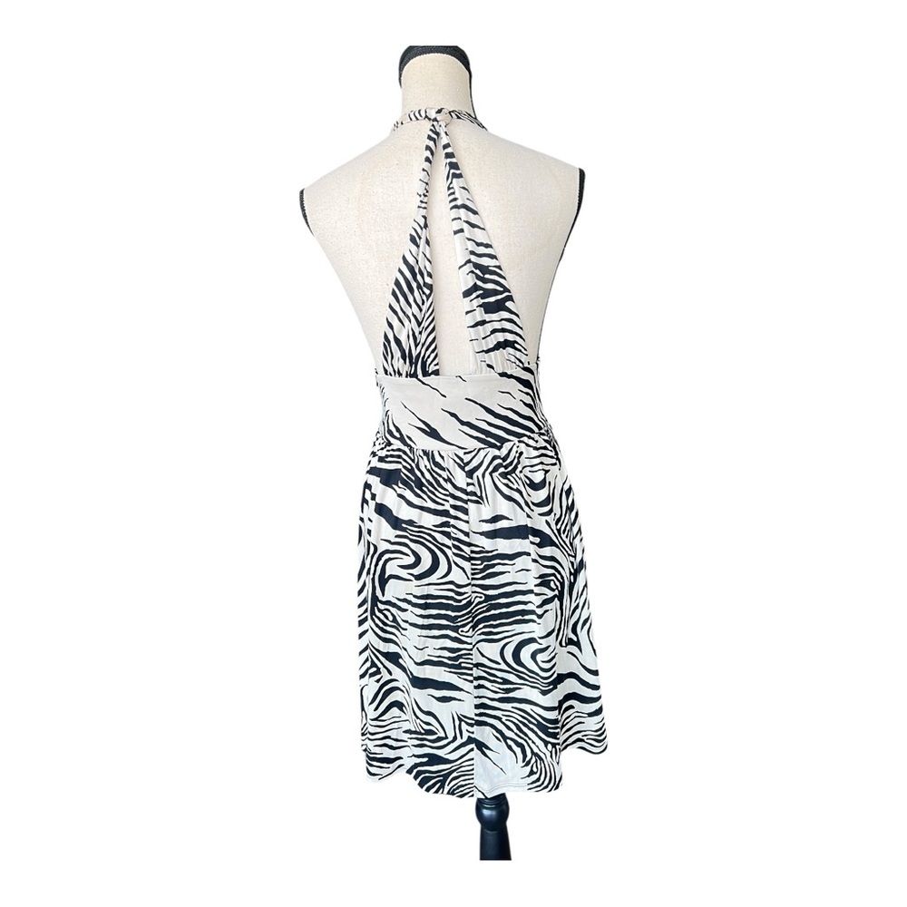 Marciano Black and White Zebra Print Backless Dress Size M - Picture 3 of 8